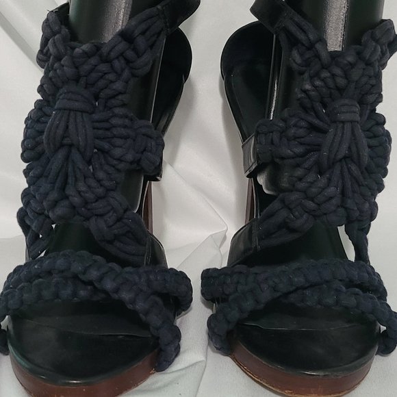 Tory Burch Fleur Jute rope and leather sandals - Picture 1 of 5
